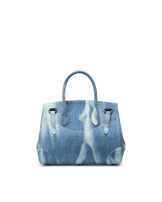 Ralph Lauren Collection Blue Soft Ricky 27 Denim Bag