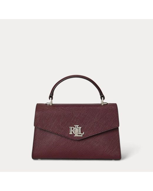 Petite Sacoche Farrah En Cuir Texturé Ralph Lauren en coloris Blue