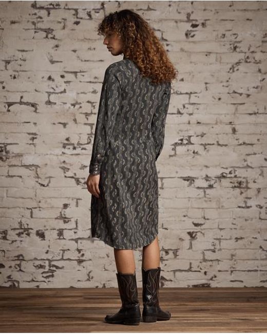 RRL Gray Cotton-Linen Jersey Western Dress