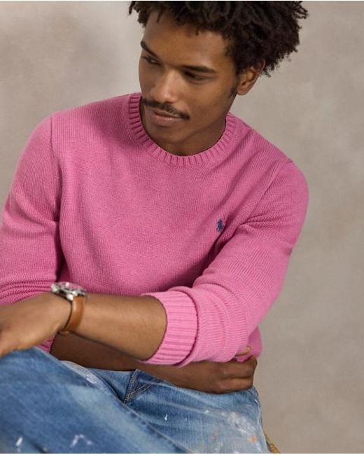 Polo Ralph Lauren Pink Cotton Crewneck Jumper for men