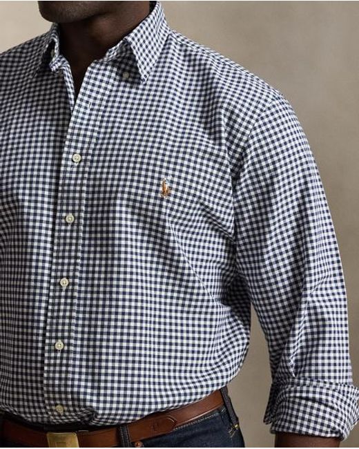 Polo Ralph Lauren Gray Gingham Oxford Shirt for men
