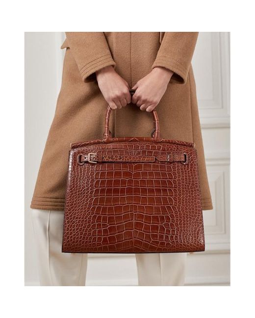 Ralph Lauren Rl50 Caiman Large Bag in Brown Lyst UK