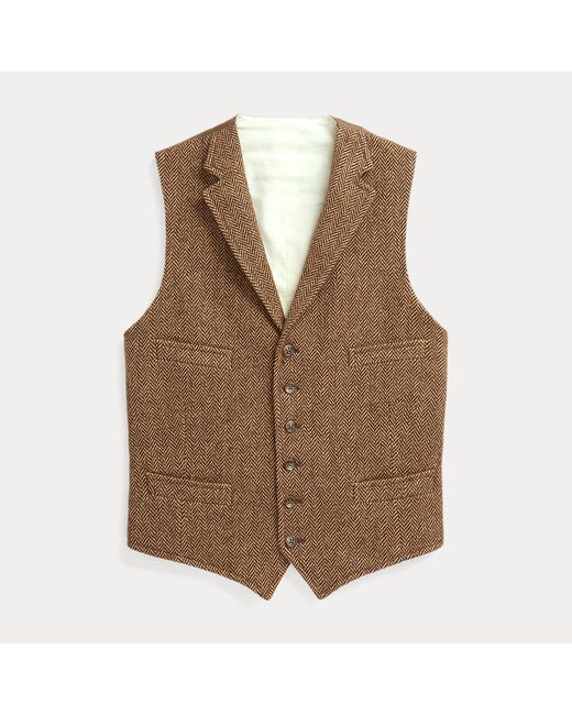 Chaleco de lana en espiga Polo Ralph Lauren de hombre de color Brown