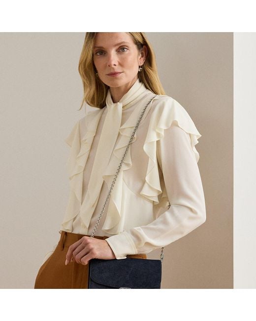 Bolso Cruzado Adair Mediano De Ante Ralph Lauren de color Blue