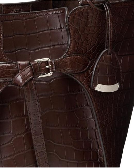 Ralph Lauren Brown The Ralph Lauren Caiman Tote