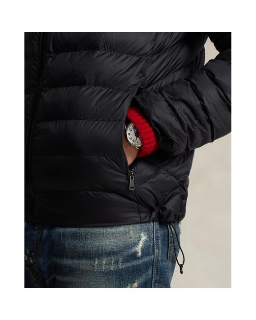 Ralph Lauren Black Packable Water-repellent Jacket for men