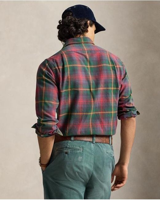 Ralph Lauren Black Classic Fit Plaid Flannel Shirt for men