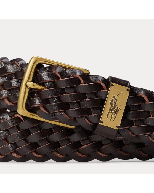 Polo Ralph Lauren Brown Braided Leather Belt for men