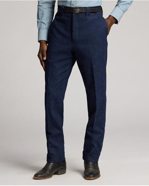 RRL Metallic Slim Fit Denim Western Trousers for men