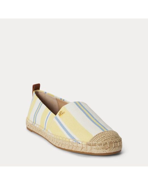 Ralph Lauren Natural Cameryn Iii Striped Canvas Espadrille