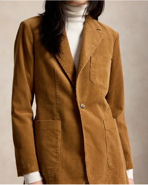 Polo Ralph Lauren Brown Single-Breasted Corduroy Blazer