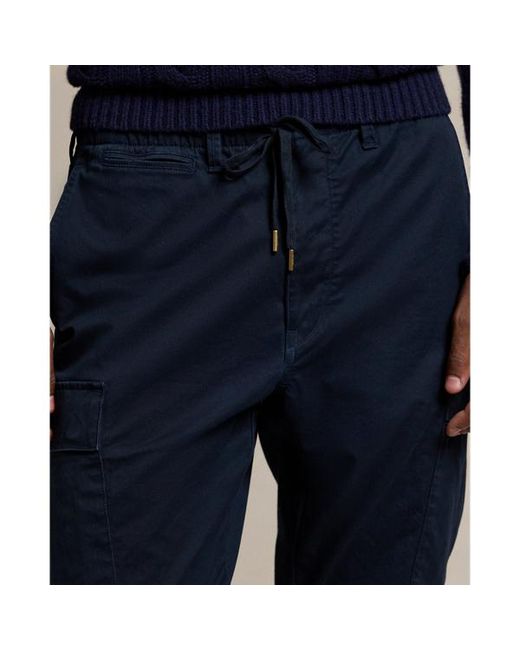 Ralph Lauren Blue Stretch Slim Fit Twill Cargo Trouser for men