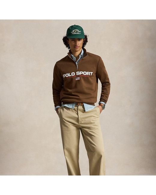 Polo Ralph Lauren Brown Polo Sport Fleece Quarter-Zip Sweatshirt for men