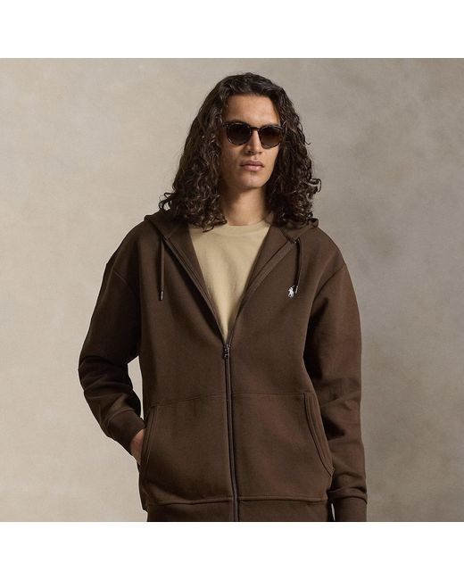 Polo Ralph Lauren Brown Double-Knit Full-Zip Hoodie for men