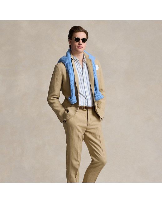Ralph Lauren Blue Linen Suit Trouser for men