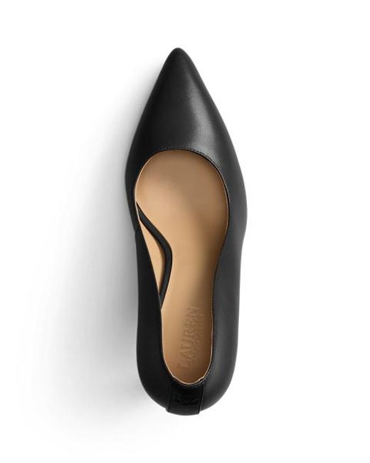 Ralph Lauren Black Lindella Ii Leather Pump
