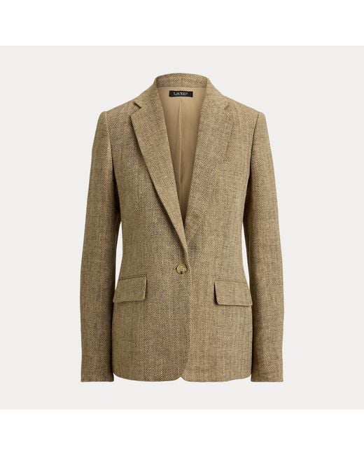 Ralph Lauren Natural Linen Herringbone Blazer