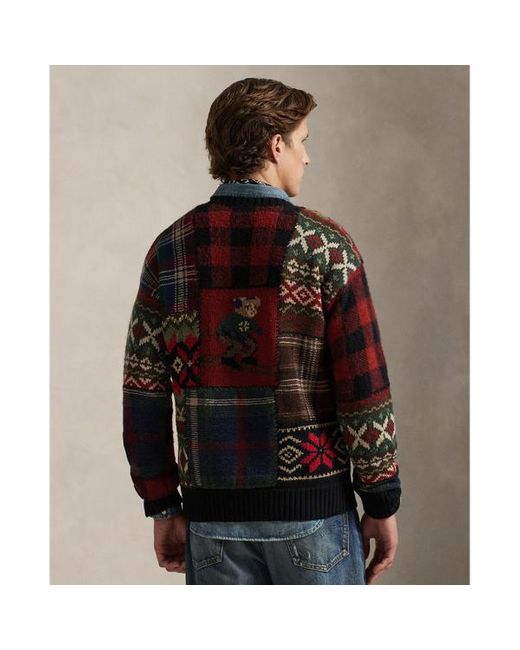 Maglia Polo Bear patchwork di Polo Ralph Lauren in Red da Uomo