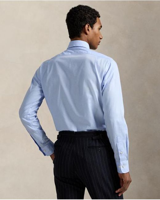 Polo Ralph Lauren Blue Custom Fit Textured Shirt for men