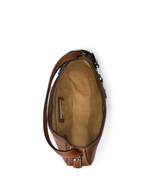 Ralph Lauren Brown Leather Small Tasha Crossbody Bag