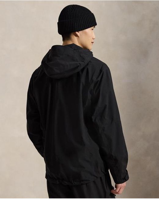 Ralph Lauren Black Hooded Rain Jacket for men