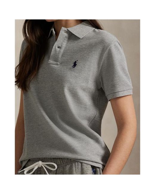 Polo Ralph Lauren Gray The Iconic Classic Fit Mesh Polo Shirt