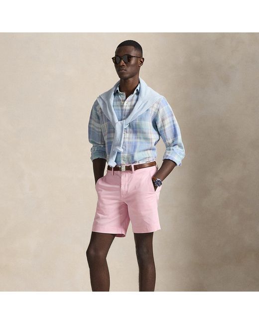 Polo Ralph Lauren Pink 23 Cm Stretch Straight Fit Chino Short for men