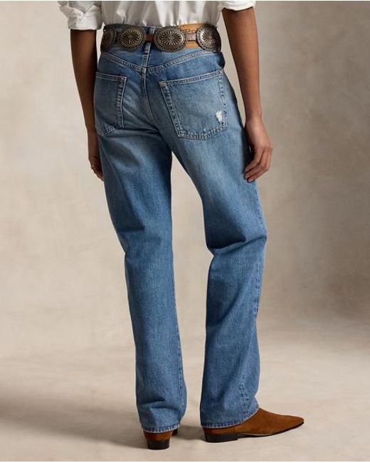 Polo Ralph Lauren Blue High-Rise Relaxed Straight Jean