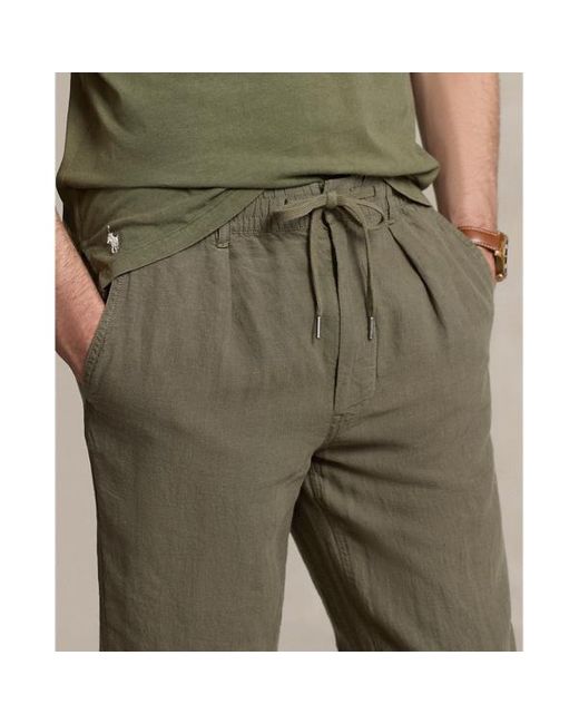 Polo Ralph Lauren Green Polo Prepster Slim Tapered Linen Trouser for men