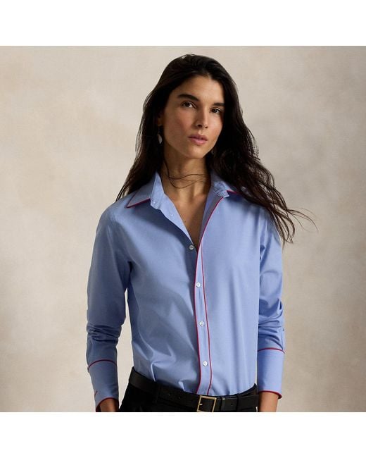 Polo Ralph Lauren Blue Stretch Slim Fit Cotton Shirt