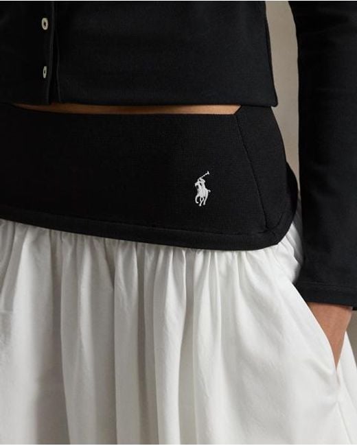 Polo Ralph Lauren Black A-Line Skirt With Contrasting Waistband