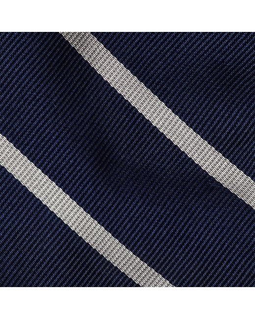 Ralph Lauren Blue Striped Silk Repp Narrow Tie for men