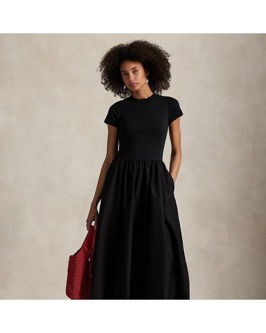 Polo Ralph Lauren Blue Kurzärmliges Kleid Aus Baumwolle