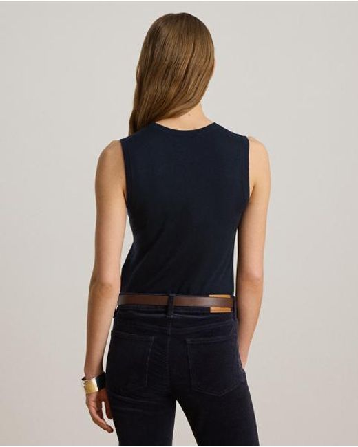 Ralph Lauren Blue Sleeveless Crewneck Jumper