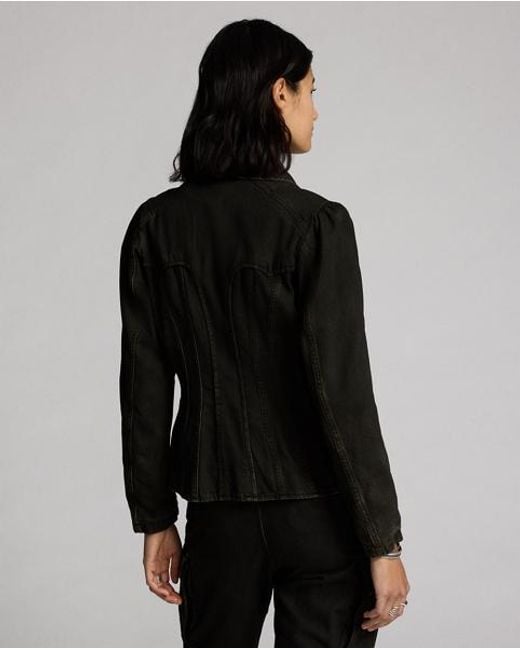 RRL Black Zweireihige Jacke Aus Schwarzem Denim