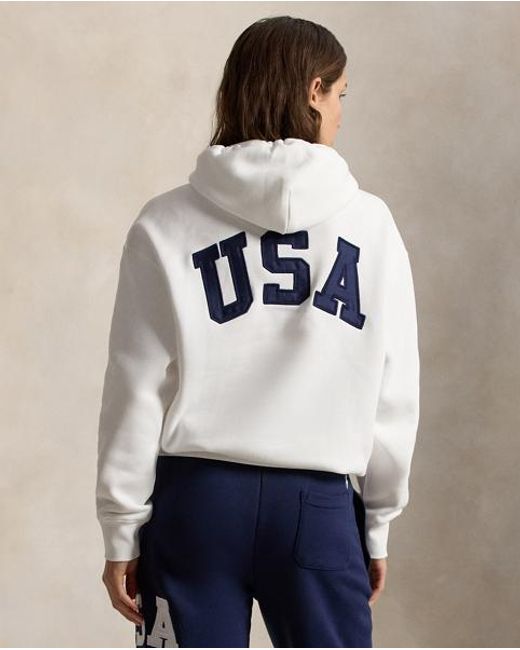 Polo Ralph Lauren White Flag Fleece Hoodie for men