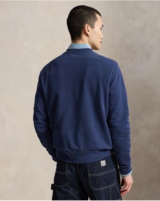 Polo Ralph Lauren Blue Loopback Fleece Sweatshirt for men