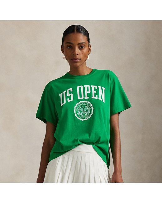 Ralph Lauren Green Us Open Crest Logo Jersey Tee