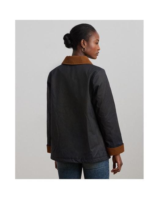 Ralph Lauren Black Corduroy-trim Barn Jacket