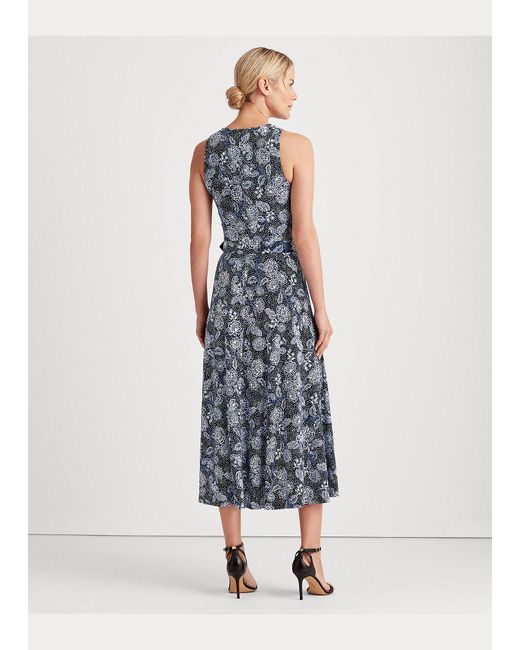 Ralph Lauren Floral Jersey Sleeveless Dress in Blue | Lyst UK