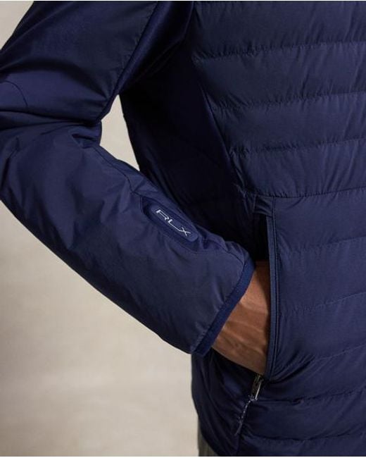 Ralph Lauren Blue Quilted Mockneck Jacket for men