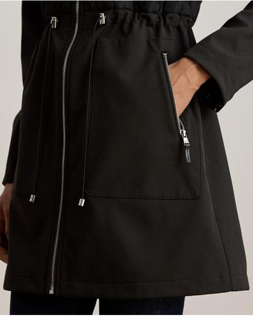 Ralph Lauren Black Hooded Diamond-Quilted Mockneck Jacket
