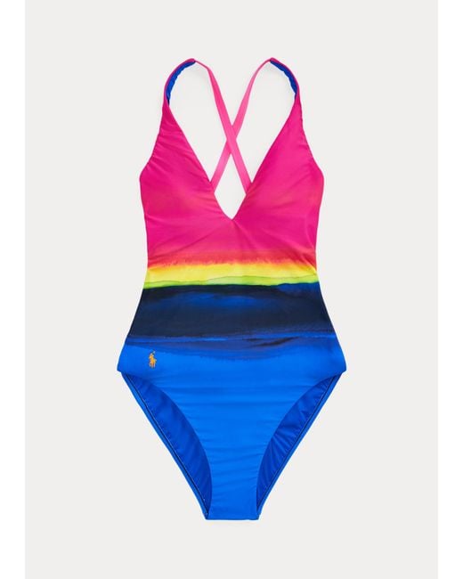 Polo Ralph Lauren Multicolor Dip-dyed One-piece Swimsuit