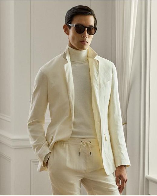 Ralph Lauren Natural Hadley Hand-Tailored Silk-Linen Jacket for men
