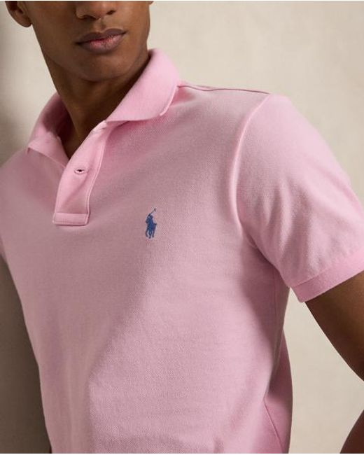 Polo Ralph Lauren Red Custom Slim Fit Mesh Polo Shirt for men