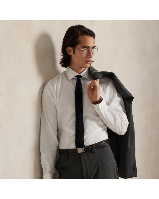 Polo Ralph Lauren White Custom Fit Textured Shirt for men