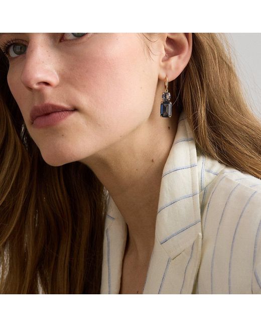 Ralph Lauren Brown Plated Stone Drop Earrings