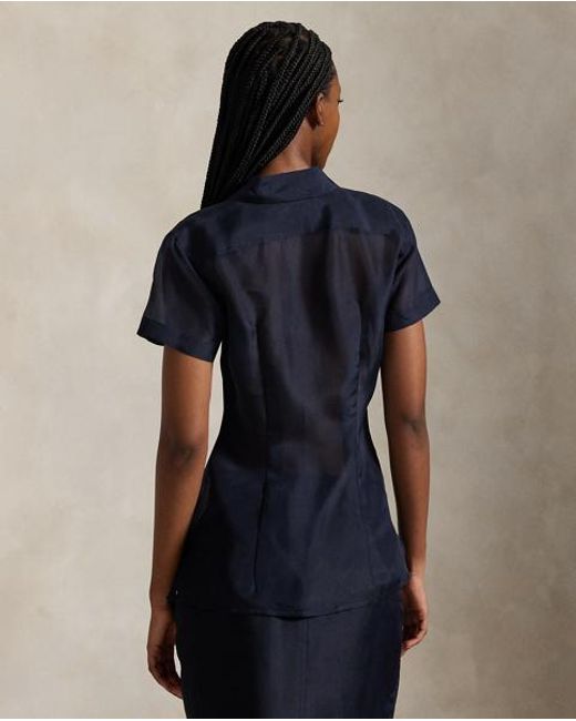 Polo Ralph Lauren Blue Silk Organza Shirt