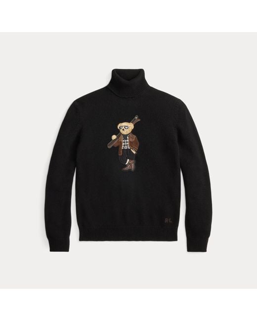 Ralph Lauren Kaschmir-Rollkragenpullover Mit Bear in Black für Herren