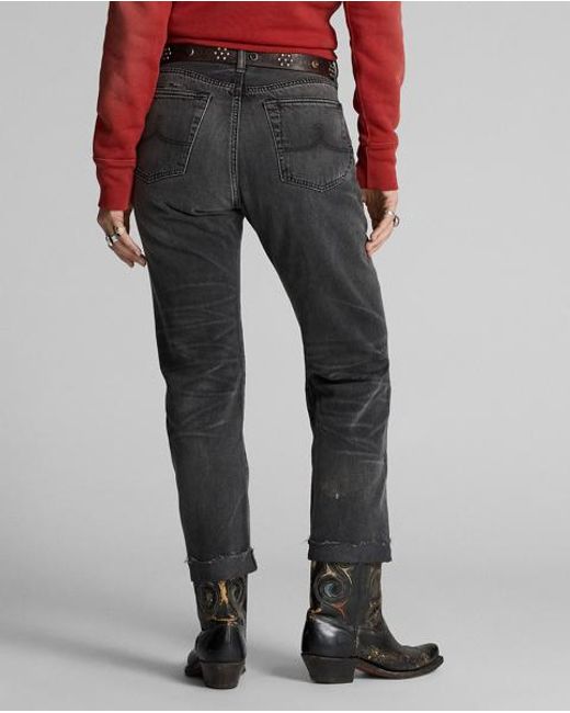 RRL Gray Boy Fit Repaired Jean